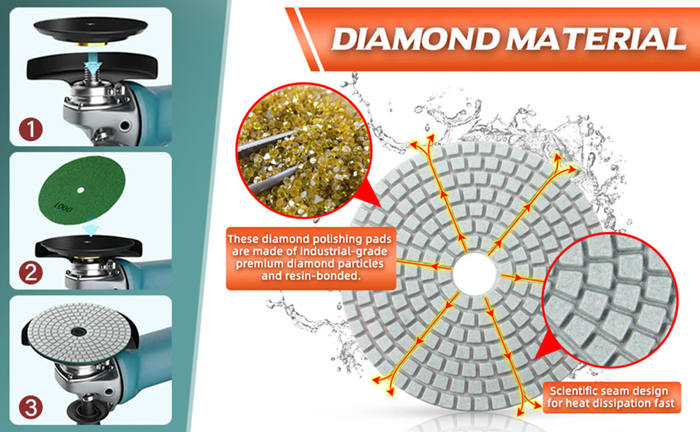 Resin wet diamond polishing discs cleaning requirements